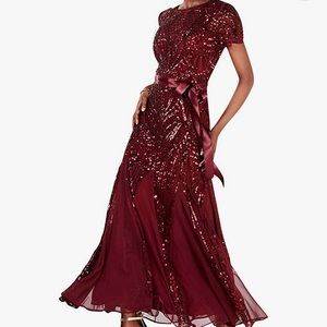 R&M Richards Women's Embelished Sequins Gown